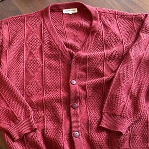 Pierre Cardin Textured Burgundy Cardigan - men